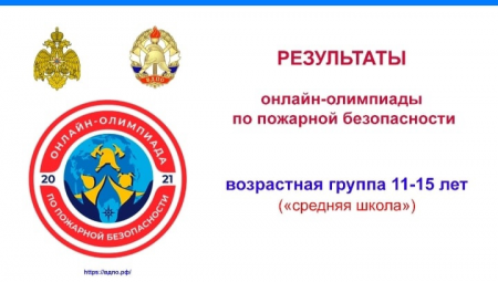 Всероссийская онлайн-олимпиада по пожарной безопасности для участников возрастной группы 11–15 лет